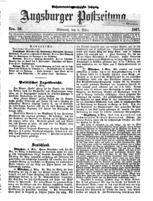 Augsburger Postzeitung Mittwoch 6. März 1867