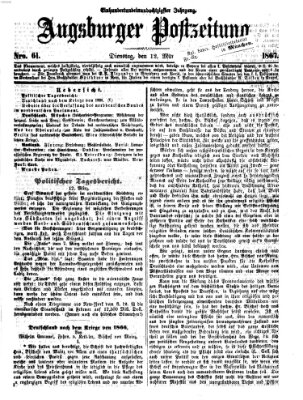 Augsburger Postzeitung Dienstag 12. März 1867