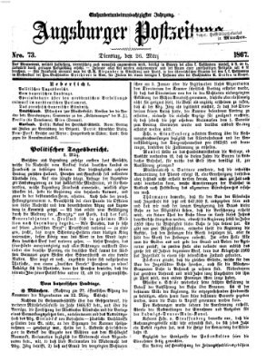 Augsburger Postzeitung Dienstag 26. März 1867