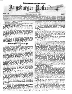 Augsburger Postzeitung Mittwoch 27. März 1867