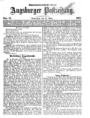 Augsburger Postzeitung Donnerstag 28. März 1867