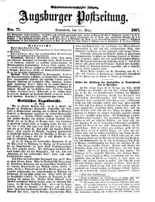 Augsburger Postzeitung Samstag 30. März 1867