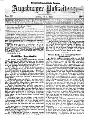 Augsburger Postzeitung Freitag 5. April 1867