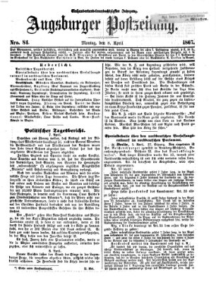 Augsburger Postzeitung Montag 8. April 1867