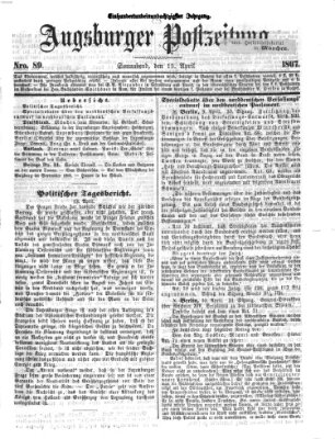 Augsburger Postzeitung Samstag 13. April 1867