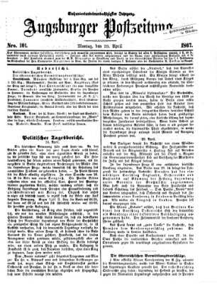 Augsburger Postzeitung Montag 29. April 1867