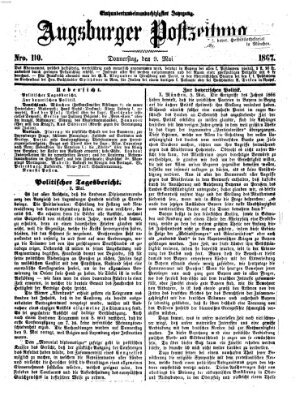 Augsburger Postzeitung Donnerstag 9. Mai 1867