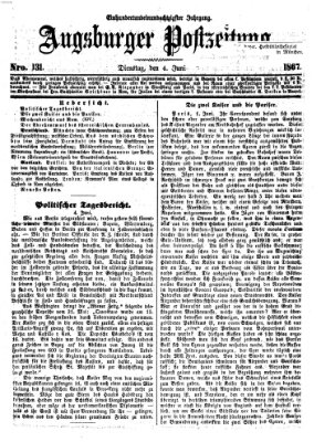 Augsburger Postzeitung Dienstag 4. Juni 1867