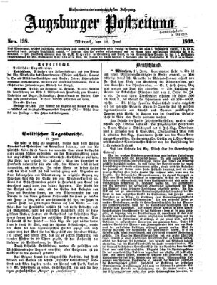 Augsburger Postzeitung Mittwoch 12. Juni 1867