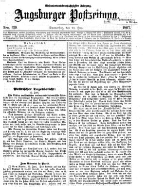 Augsburger Postzeitung Donnerstag 13. Juni 1867