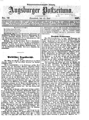 Augsburger Postzeitung Samstag 15. Juni 1867