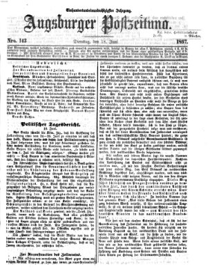 Augsburger Postzeitung Dienstag 18. Juni 1867