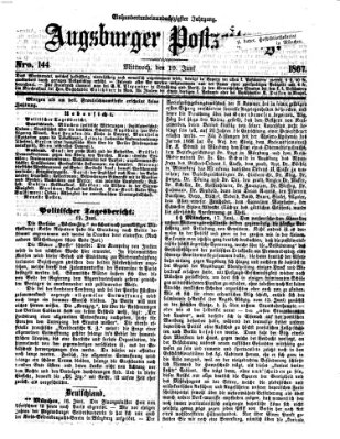 Augsburger Postzeitung Mittwoch 19. Juni 1867