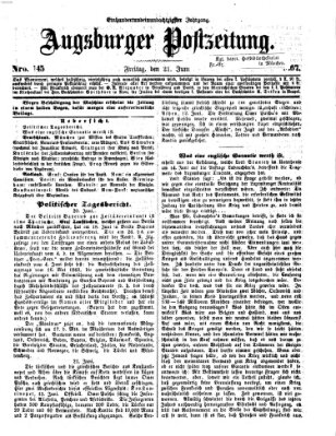 Augsburger Postzeitung Freitag 21. Juni 1867