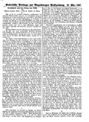 Augsburger Postzeitung Mittwoch 20. März 1867