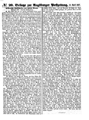 Augsburger Postzeitung Mittwoch 10. April 1867