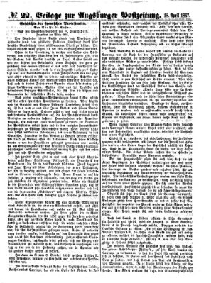 Augsburger Postzeitung Donnerstag 18. April 1867