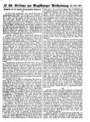 Augsburger Postzeitung Samstag 22. Juni 1867