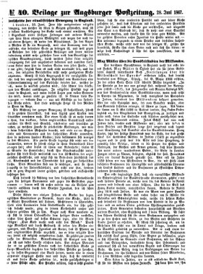 Augsburger Postzeitung Freitag 28. Juni 1867