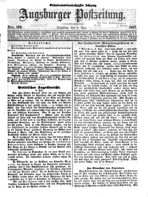 Augsburger Postzeitung Sonntag 9. Juni 1867