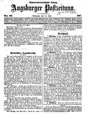 Augsburger Postzeitung Mittwoch 10. Juli 1867