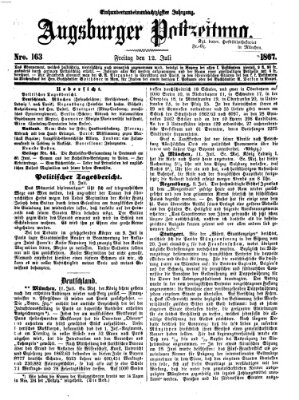 Augsburger Postzeitung Freitag 12. Juli 1867