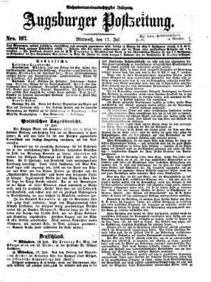 Augsburger Postzeitung Mittwoch 17. Juli 1867