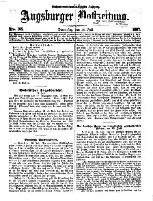 Augsburger Postzeitung Donnerstag 18. Juli 1867