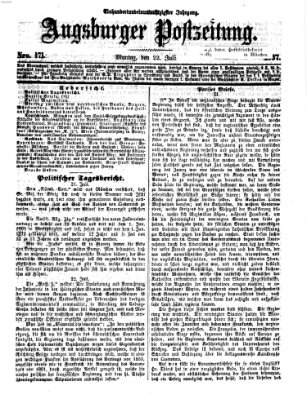 Augsburger Postzeitung Montag 22. Juli 1867