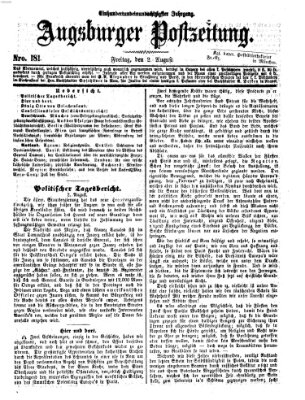 Augsburger Postzeitung Freitag 2. August 1867