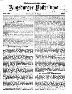 Augsburger Postzeitung Montag 5. August 1867