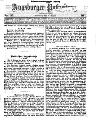 Augsburger Postzeitung Mittwoch 7. August 1867