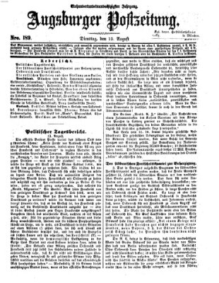 Augsburger Postzeitung Dienstag 13. August 1867