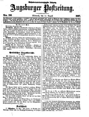 Augsburger Postzeitung Mittwoch 14. August 1867