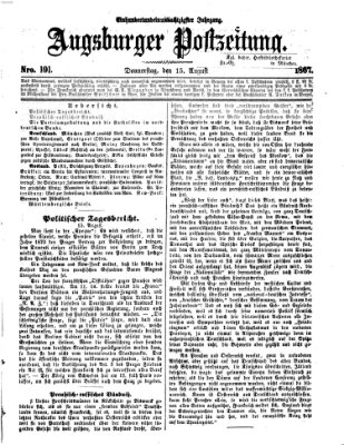 Augsburger Postzeitung Donnerstag 15. August 1867