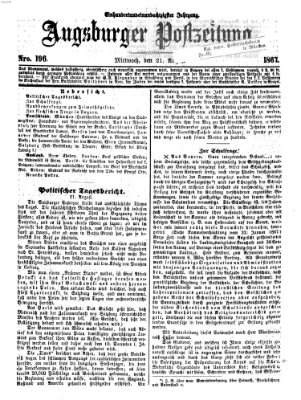 Augsburger Postzeitung Mittwoch 21. August 1867