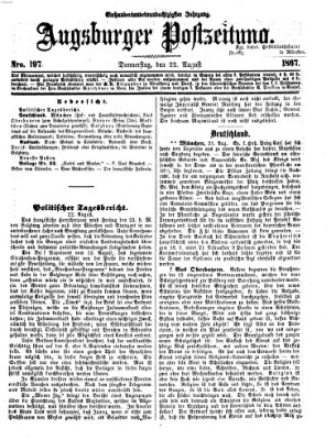 Augsburger Postzeitung Donnerstag 22. August 1867