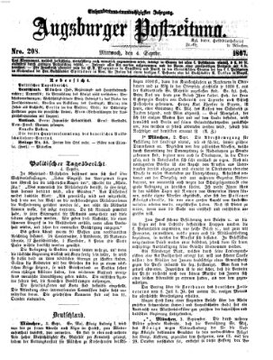 Augsburger Postzeitung Mittwoch 4. September 1867