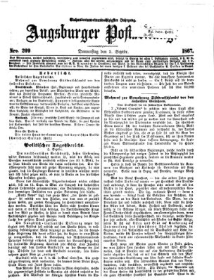 Augsburger Postzeitung Donnerstag 5. September 1867