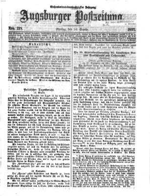 Augsburger Postzeitung Montag 16. September 1867