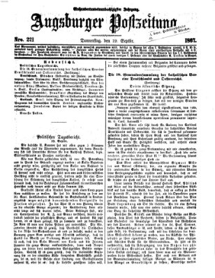 Augsburger Postzeitung Donnerstag 19. September 1867