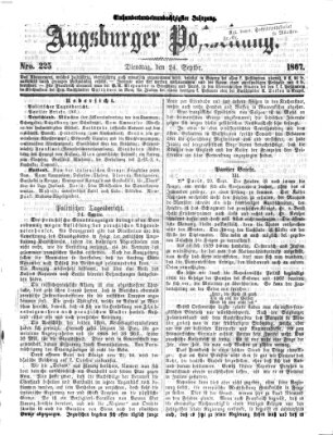 Augsburger Postzeitung Dienstag 24. September 1867