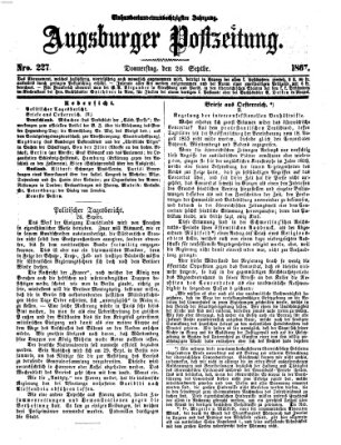 Augsburger Postzeitung Donnerstag 26. September 1867