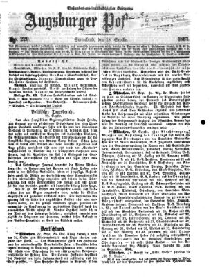 Augsburger Postzeitung Samstag 28. September 1867