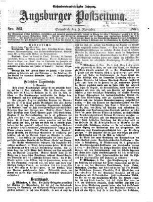 Augsburger Postzeitung Samstag 9. November 1867