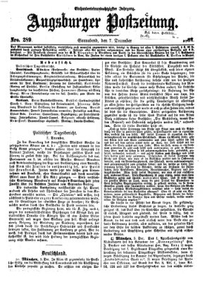 Augsburger Postzeitung Samstag 7. Dezember 1867