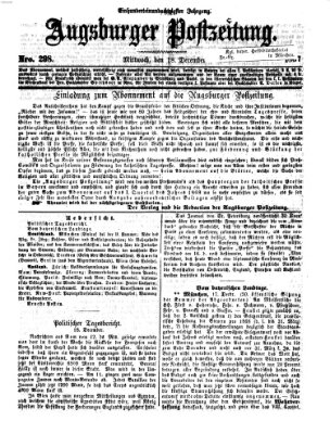 Augsburger Postzeitung Mittwoch 18. Dezember 1867