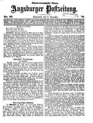 Augsburger Postzeitung Samstag 21. Dezember 1867