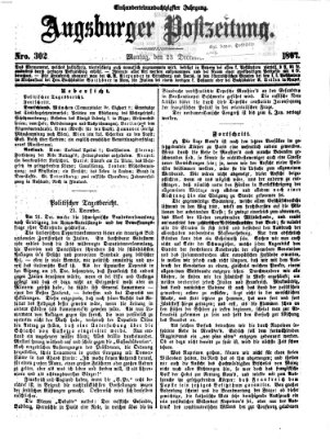 Augsburger Postzeitung Montag 23. Dezember 1867