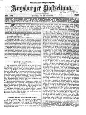 Augsburger Postzeitung Dienstag 24. Dezember 1867